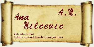 Ana Milčević vizit kartica
